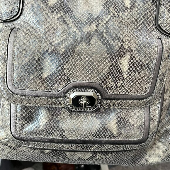Coach Campbell Exotic Python Leather Izzy‎ Fashion Satchel F24852 - Picture 4 of 13